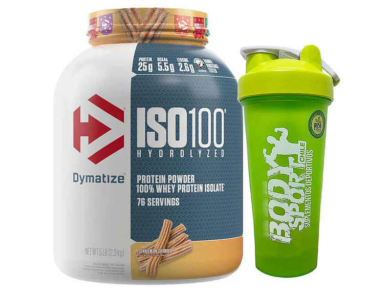 ISO100 PROTEINA HIDROLIZADA DYMATIZE 5 LBS + SHAKER 1