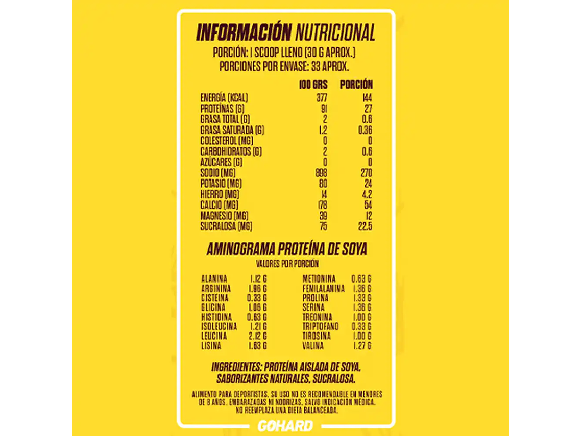 Proteína PARA COCINAR - Vegetal AISLADA DE SOYA - GOHARD 2
