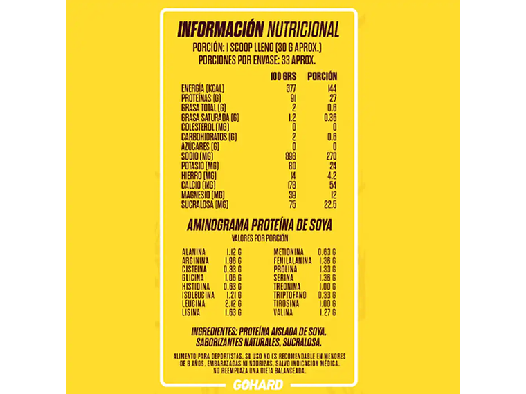 Proteína PARA COCINAR - Vegetal AISLADA DE SOYA - GOHARD 2