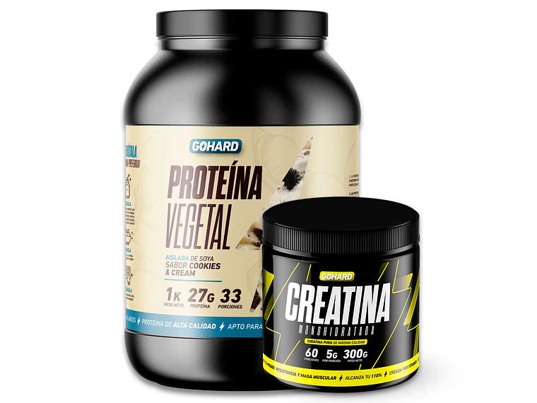 PROTEINA VEGETAL 1 KILO + CREATINA 300GRS - PACK GOHARD 1