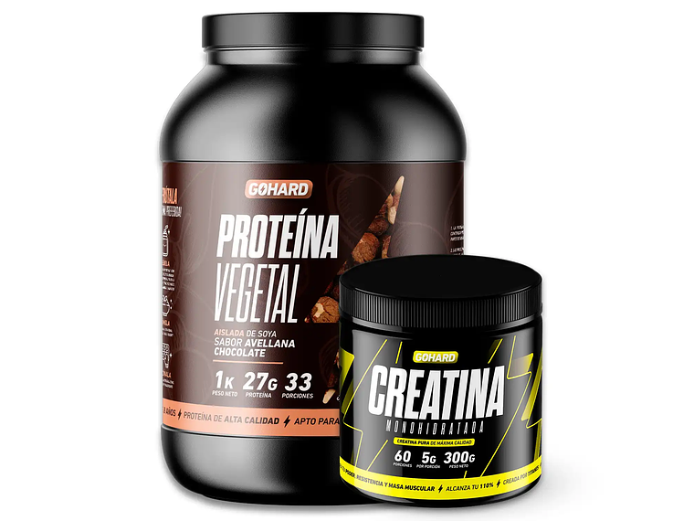PROTEINA VEGETAL 1 KILO + CREATINA 300GRS - PACK GOHARD 2