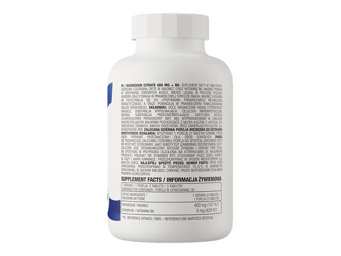 Citrato De Magnesio 400mg + Vitamina B6 - 90 Tab Ostrovit 2