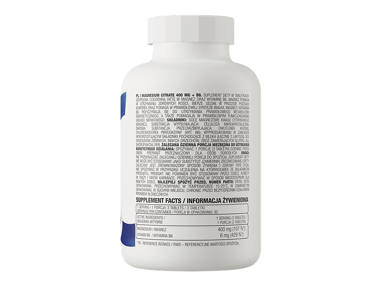 Citrato De Magnesio 400mg + Vitamina B6 - 90 Tab Ostrovit 2