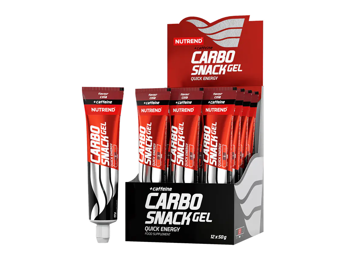 Carbo Snack energy gel tubo NUTREND con cafeína (Caja 12 unidades) 1