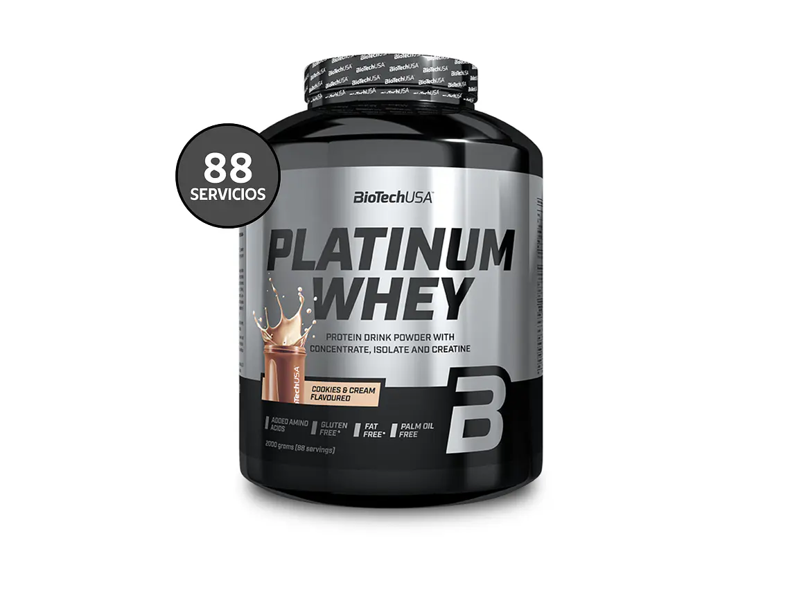 BioTechUSA Platinum Whey Proteína Aislada 2.27 kg | 88 Servicios · Premium 1