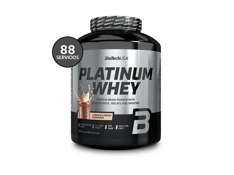BioTechUSA Platinum Whey Proteína Aislada 2.27 kg | 88 Servicios · Premium 1