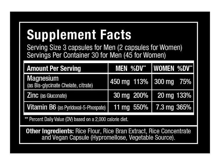 ZMX2 Vitaminas Magnesio Zinc B6 90 Cápsulas 2