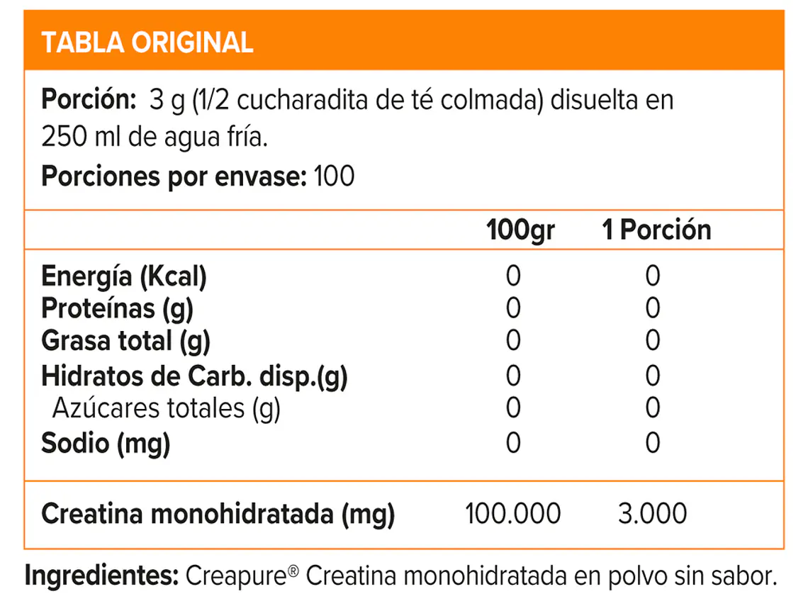 Creatina Creapure ON 300grs 60servicios - Optimum Nutrition 2