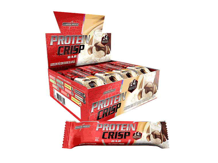 BOX 12 BARRAS PROTEIN CRIPS BAR - INTEGRALMEDICA 1