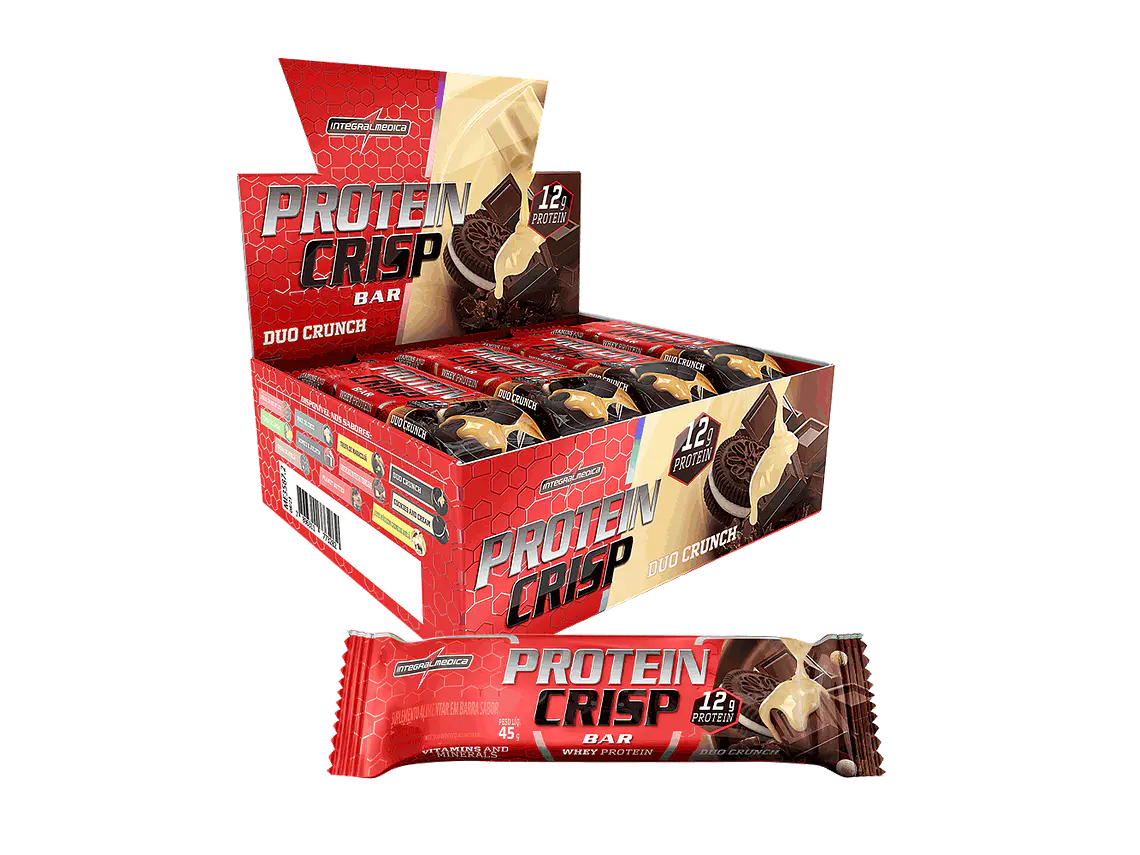 BOX 12 BARRAS PROTEIN CRIPS BAR - INTEGRALMEDICA 11