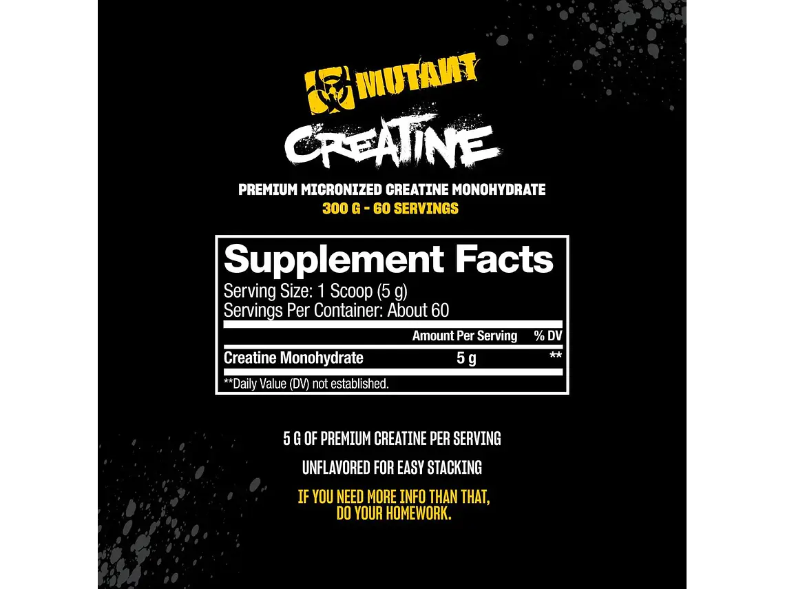 Creatina Monohidratada Mutant 300 Grs 60 Servicios 2