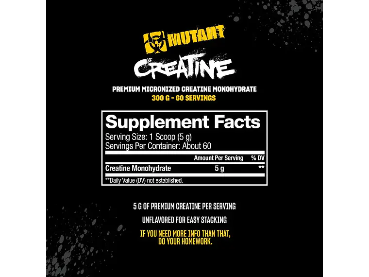 Creatina Monohidratada Mutant 300 Grs 60 Servicios 2