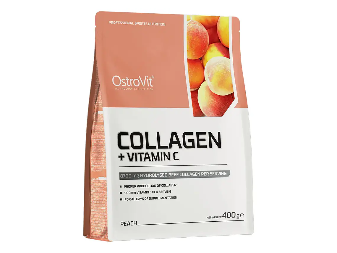 Colágeno Hidrolizado y Vitamina C Ostrovit Durazno 400grs 1