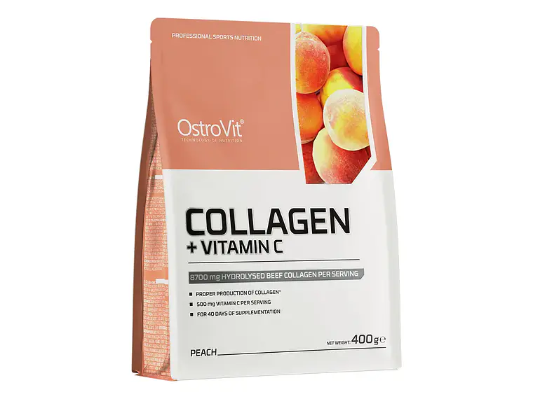 Colágeno Hidrolizado y Vitamina C Ostrovit Durazno 400grs 1