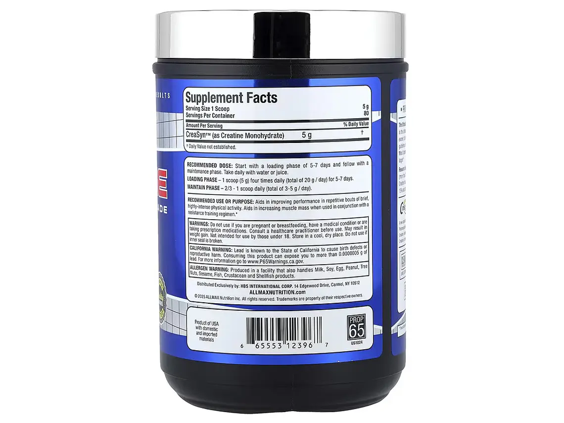 Creatina Monohidratada Allmax 400g 80 Servicios 2