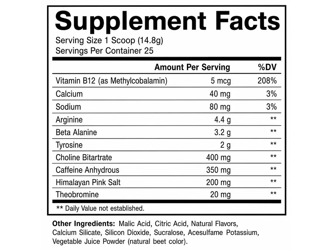 CBUM CHARGED Essential Pre Workout - 370 grs - 25 servicios 2