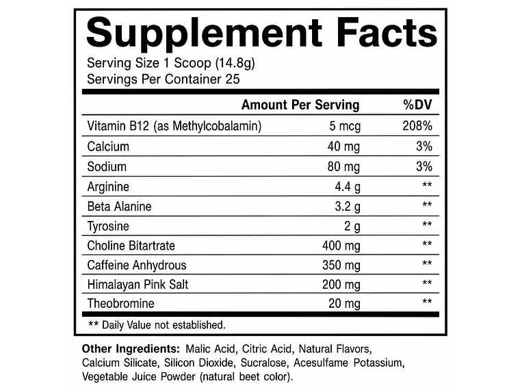 CBUM CHARGED Essential Pre Workout - 370 grs - 25 servicios 2