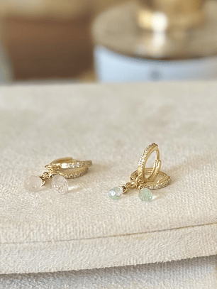 Mini argollas piedra facetada