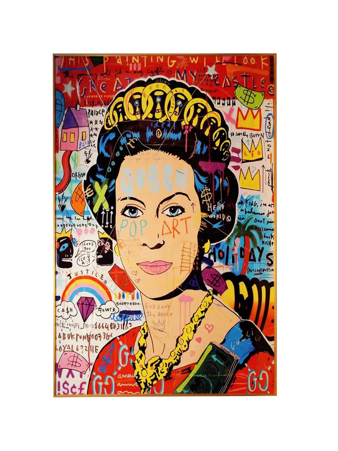 Cuadro Reina Isabel II – Royal Pop Edition 80 x 120 cm 1