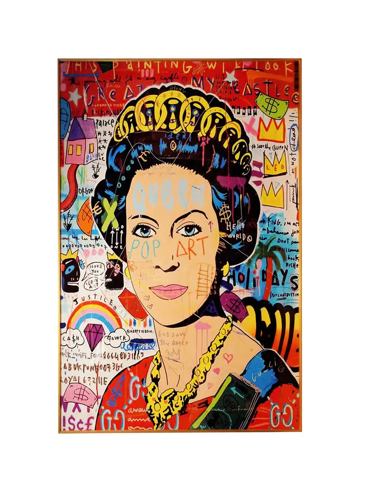 Cuadro Reina Isabel II – Royal Pop Edition 80 x 120 cm 1