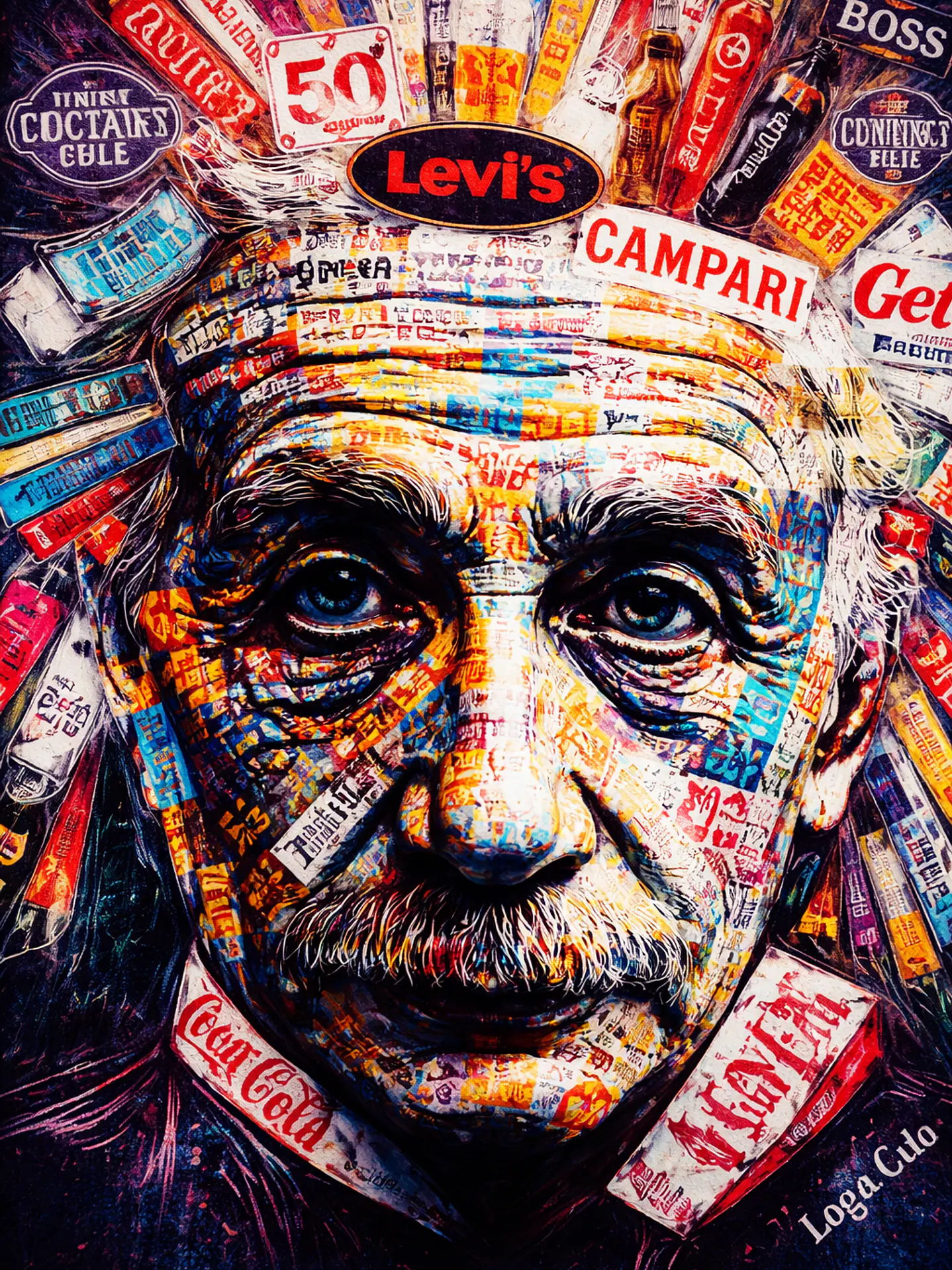 Cuadro Albert Einstein Pop Art 80 x 120 cm 5