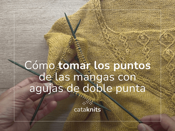 How to knit sleeve stitches with double-pointed needles on a top-down sweater