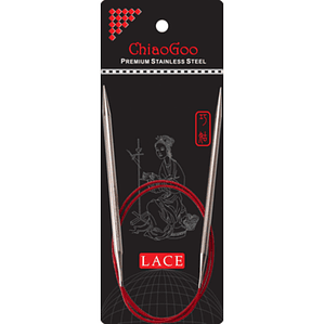 Palillos RED Lace 80 cm Acero Inoxidable Circulares Fijos - ChiaoGoo