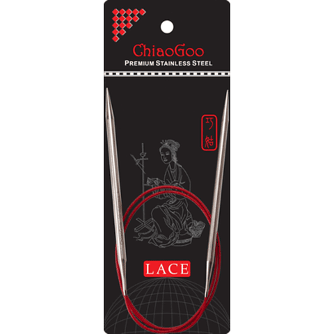 Palillos RED Lace 80 cm Acero Inoxidable Circulares Fijos - ChiaoGoo