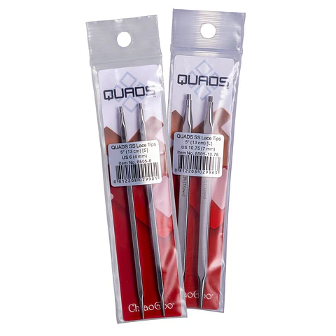 Palillos Circulares Intercambiables QUADS Cuadrados 13 cm Acero Inoxidable