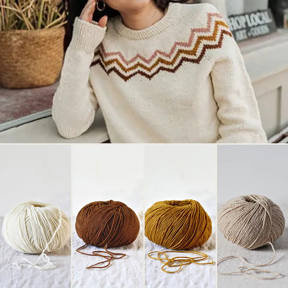 Kit de Hilados Zig Zag Along Pullover – Talla M / Original 1