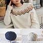Kit de Hilados Zig Zag Along Pullover – Talla M / Azul - Miniatura 1