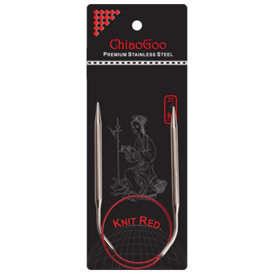 Palillos Circulares Fijos ChiaoGoo Knit RED – 40 cm 1
