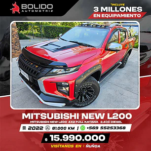 Mitsubishi New L200 4x2 Full Katana 2.4cc Diesel (2022)