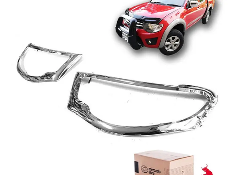 Biseles Cromados Focos Delanteros  Mitsubishi L200 2007-2015 1