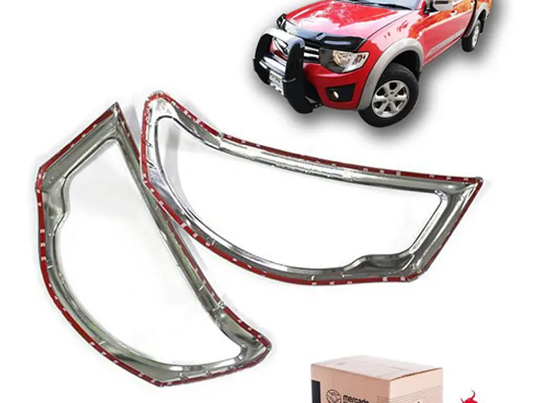 Biseles Cromados Focos Delanteros  Mitsubishi L200 2007-2015 2