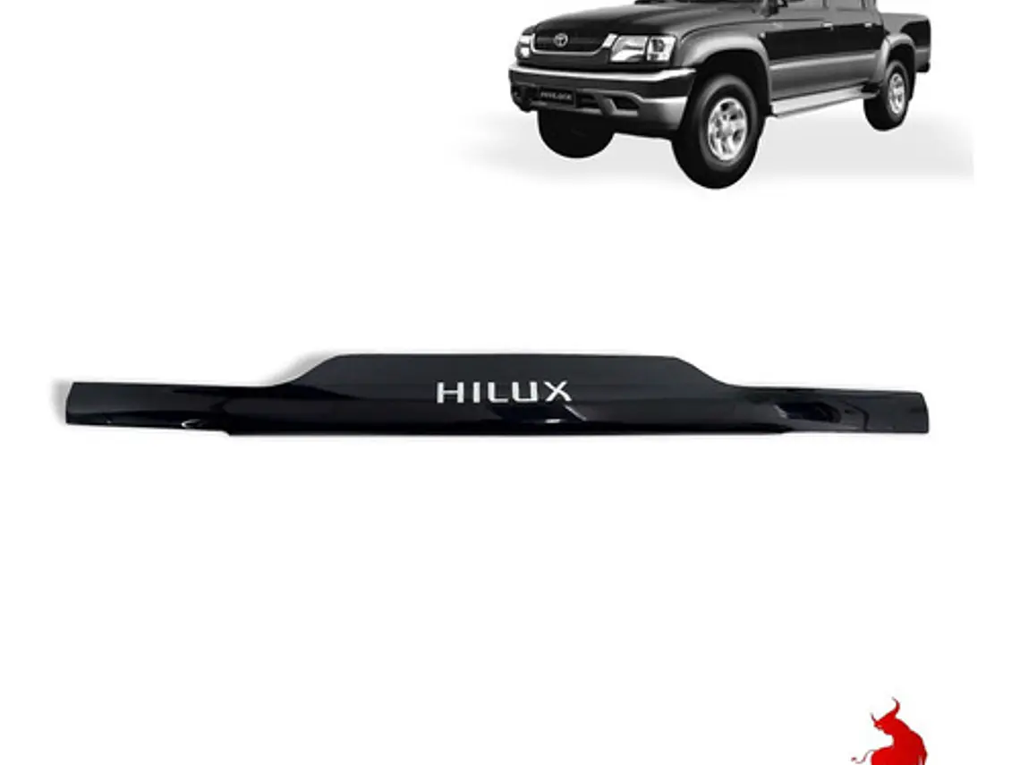 Deflector De Capot Negro Con Logo  Toyota Hilux 1983 Al 1998 1
