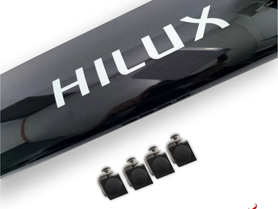 Deflector De Capot Negro Con Logo  Toyota Hilux 1983 Al 1998 5