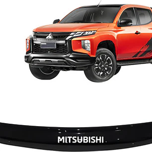 Deflector De Capot Negro Con Logo Mitsubishi L200 2019 -2022