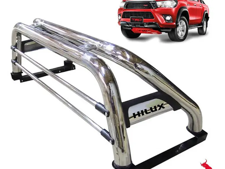 Barra Antivuelco Acero Inoxidable Toyota Hilux Revo 2016 -22 3