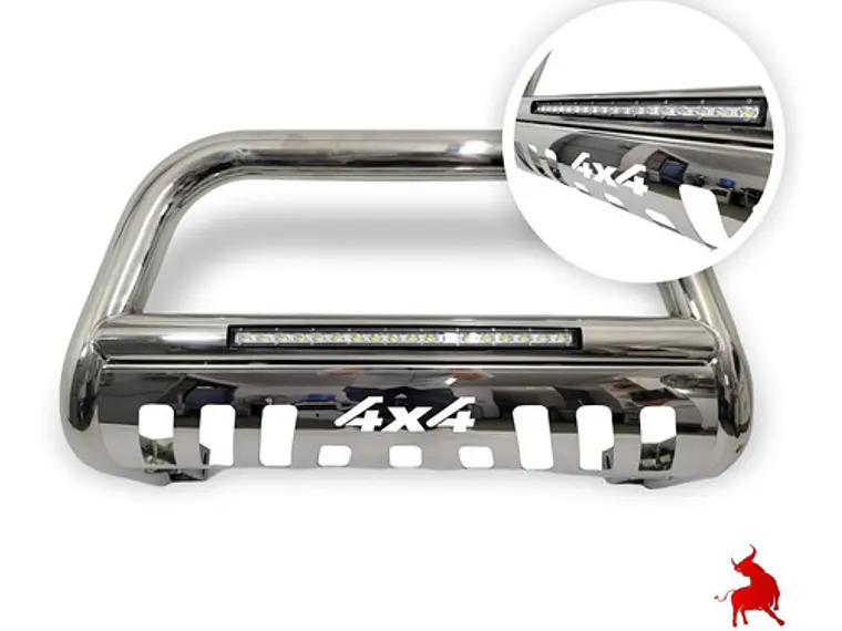 Defensa Acero Inoxidable 4x4 Led Toyota Hilux Vigo 2012-16 2