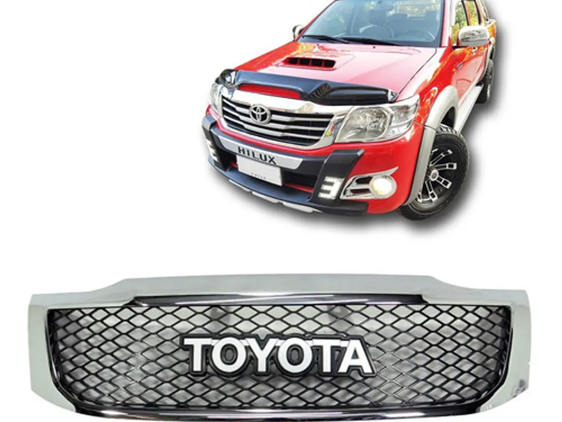 Mascara Cromada Toyota Hilux Vigo Con Logo 2012 - 2016 1