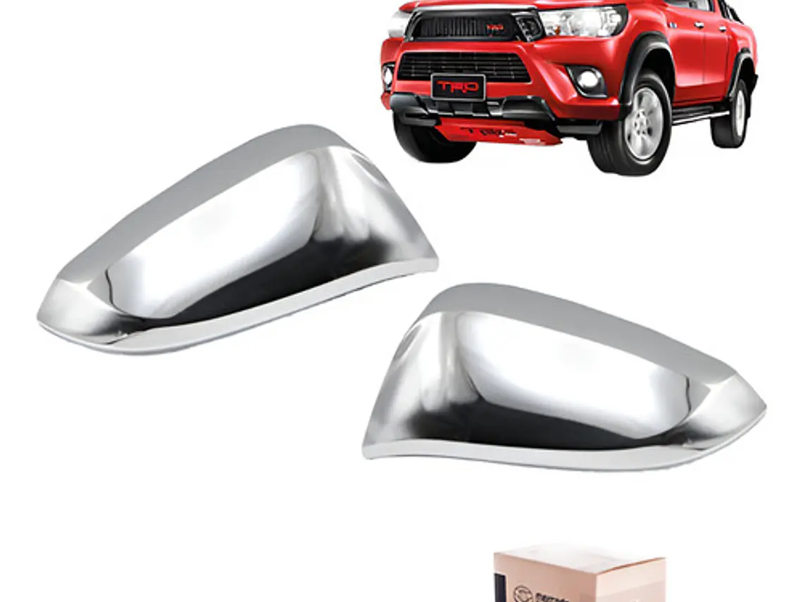 Set Tapas Cromados Cubre Espejos Toyota Hilux 2016 - 2022 1