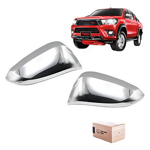 Set Tapas Cromados Cubre Espejos Toyota Hilux 2016 - 2022