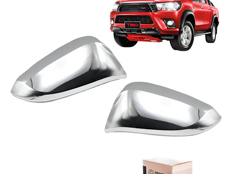 Set Tapas Cromados Cubre Espejos Toyota Hilux 2016 - 2022 1