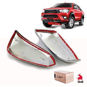 Set Tapas Cromados Cubre Espejos Toyota Hilux 2016 - 2022