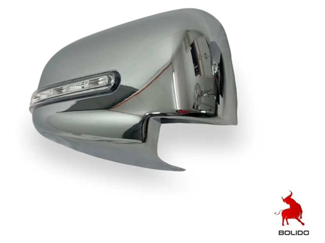 Cubre Espejo Cromado Con Luz Led Mitsubishi L200 New 16-19 3