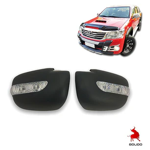 Cubre Espejos Luz Led Negros Toyota Hilux Vigo 2006-16