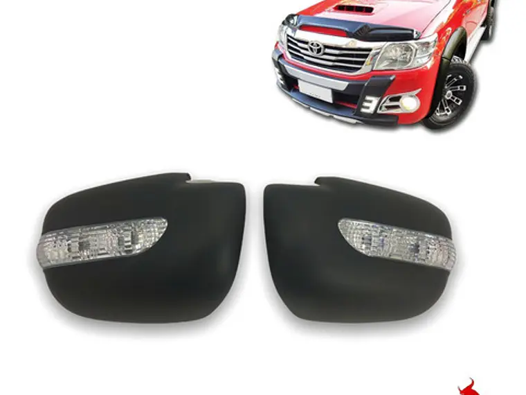 Cubre Espejos Luz Led Negros Toyota Hilux Vigo 2006-16 1