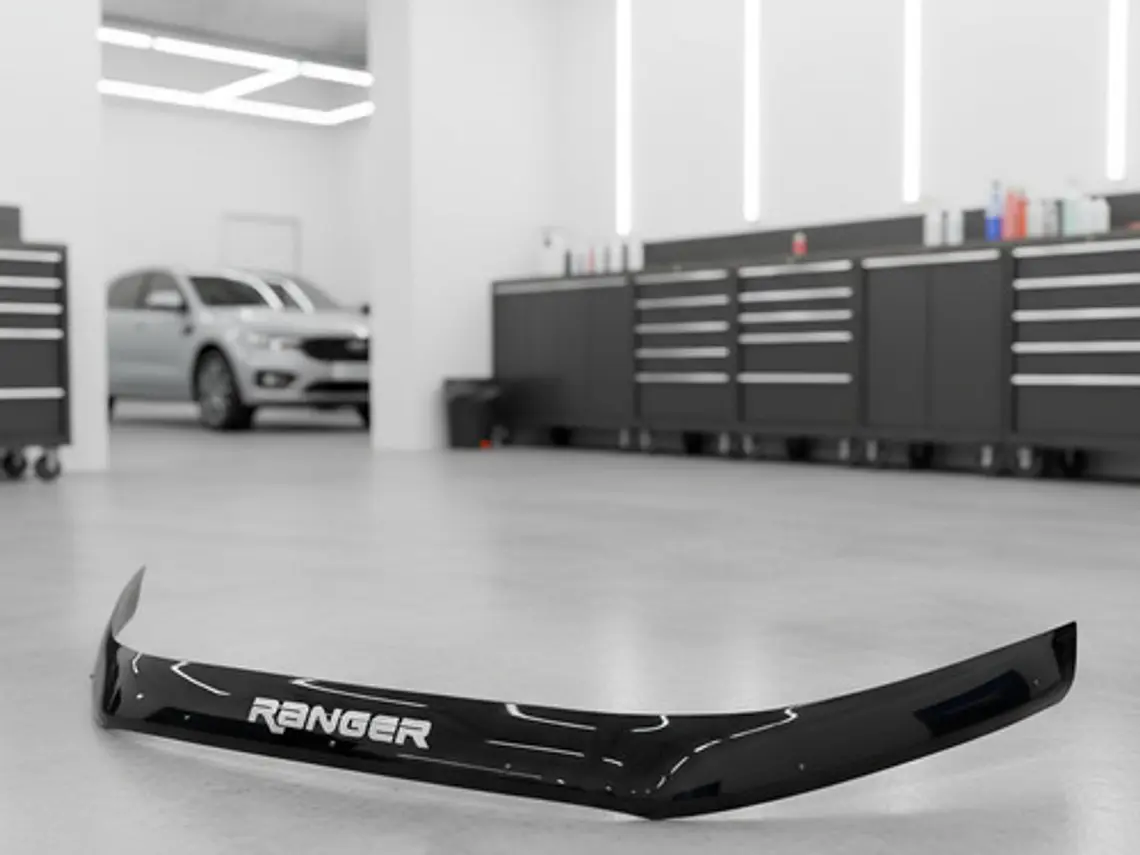Deflector Capot Negro Con Logo Ford Ranger T7 2016 - 2021  7
