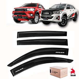Set Aletas Bota Aguas Negras Con Logo Toyota Hilux 2016-2022